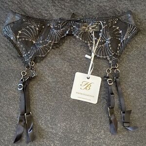 Honey Birdette XS Sarah black Garter Belt